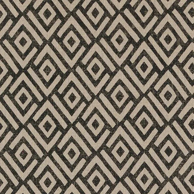 Sample - Schumacher Kasai Fabric in Black For Sale