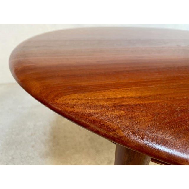 Round Minerva FD 515 Teak Coffee Table with Cane Shelf by Peter Hvidt & Orla Mølgaard-Nielsen for France & Son, Denmark, 1960s For Sale - Image 11 of 18