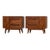 1960s Pair of Refinished Walnut and Burl Nightstands by Young Manufacturing - A Pair For Sale