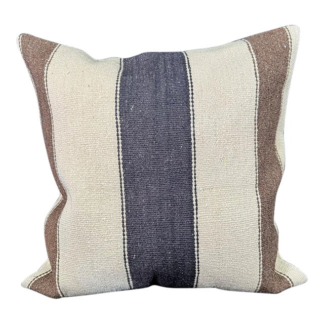 Turkish Hemp Pillow Cushion Natural Beige Brown Pillow Cushion Cover 24"x24" For Sale