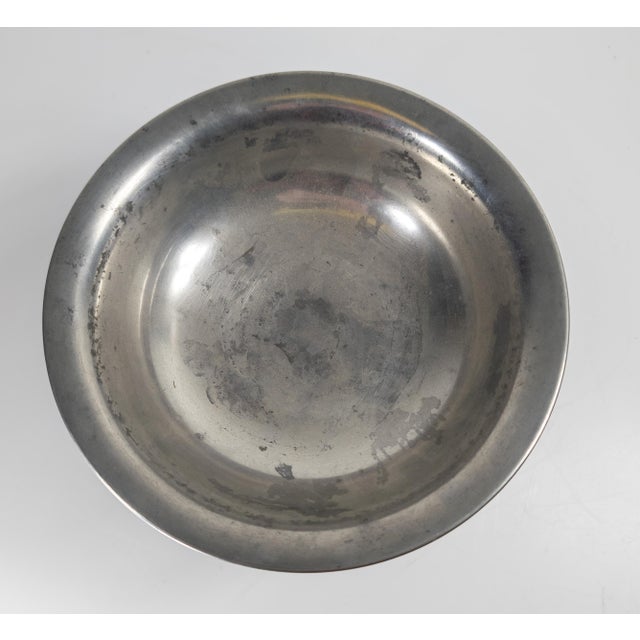 20th Century Turned Decorative Pewter Centerpiece Bowl For Sale In New York - Image 6 of 11