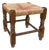 1940s English Country Oak and Rush Footstool For Sale