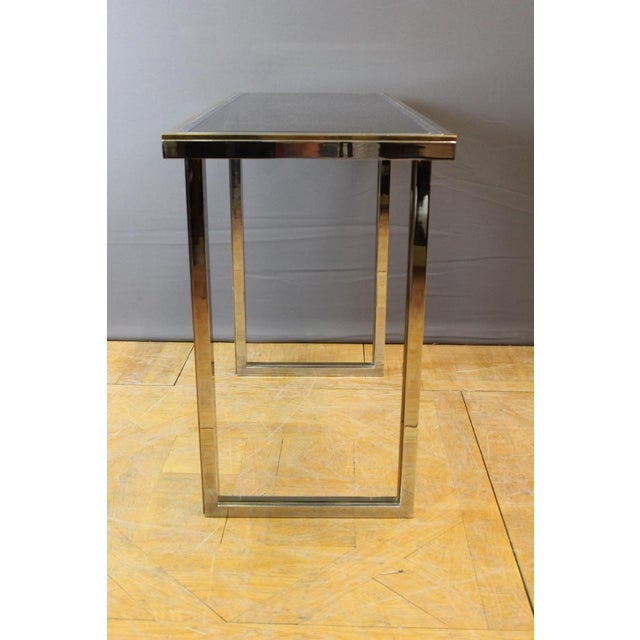 Chrome and Golden Console Table, 1970 For Sale - Image 3 of 14