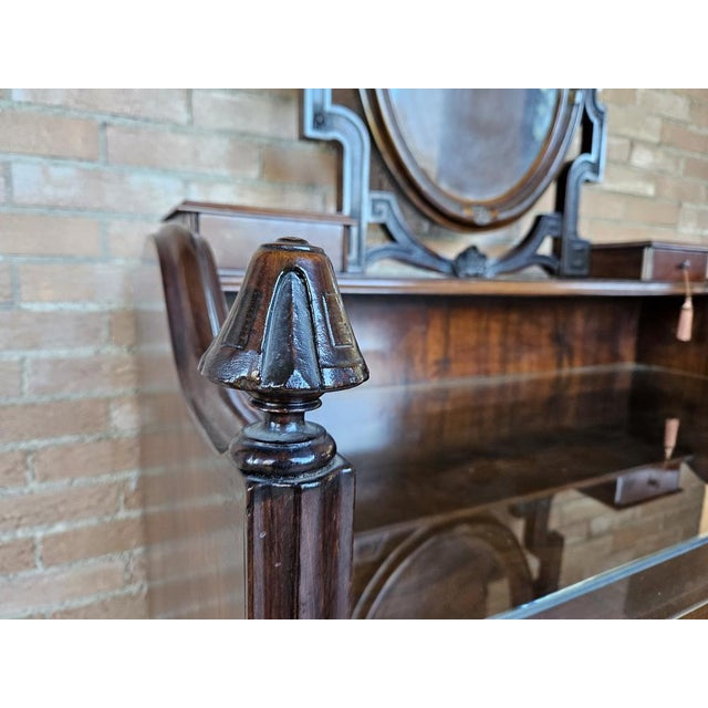 Venetian Sideboard in Mahogany & Glass with Swivel Mirror, 1890s For Sale - Image 14 of 18