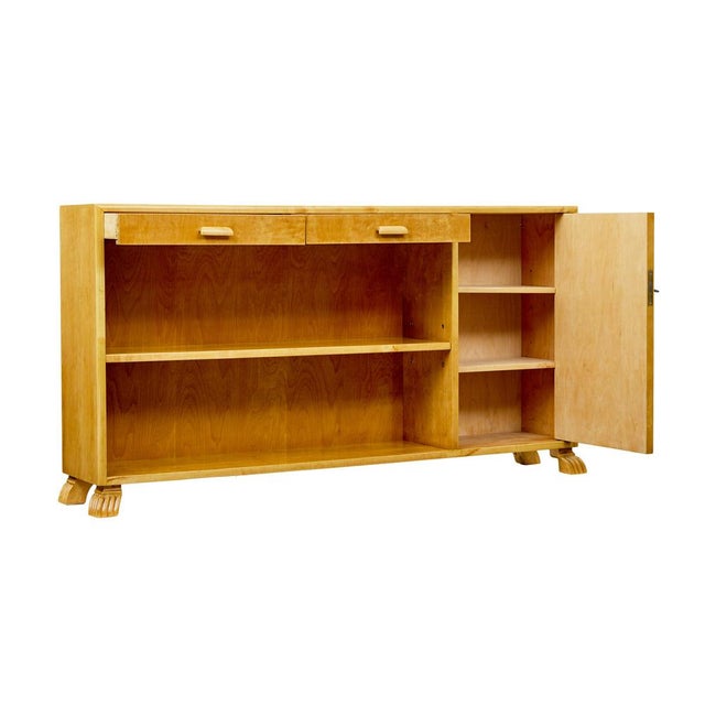 Wood 20th Century Swedish Birch Low Open Bookcase, 1950s For Sale - Image 7 of 11