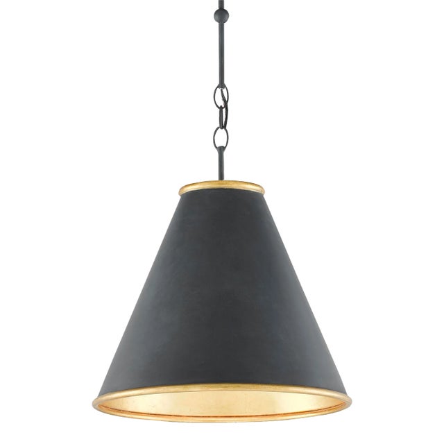 Currey & Company Pierrepont Black Small Pendant For Sale