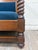 Antique Jacobean Revival Blue Velvet Upholstered Oak Hall Settee Daybed Bench For Sale In Kansas City - Image 6 of 18