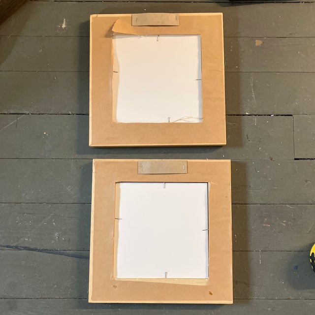 1970’s 2 Original Female Nude Abstract Pencil Drawings Vintage Crackled Frames-A Pair For Sale - Image 4 of 4