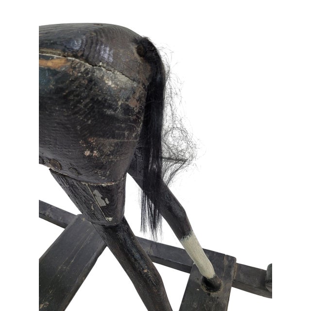 Antique Primitive Folk Art Wood Rocking Horse Late 19th / Early 20th Century For Sale - Image 15 of 15
