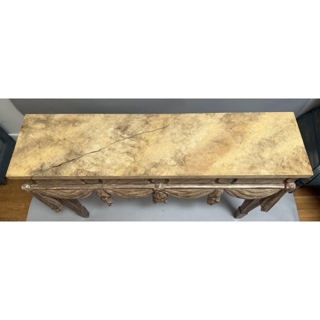 Early 20th Century Early 20th Century Neoclassical Carved and Painted Italian Console Table For Sale - Image 5 of 12