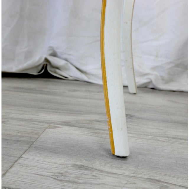 White Elegant Chippendale Style White Gilt Side Table, Sofa Side Table. For Sale - Image 8 of 11