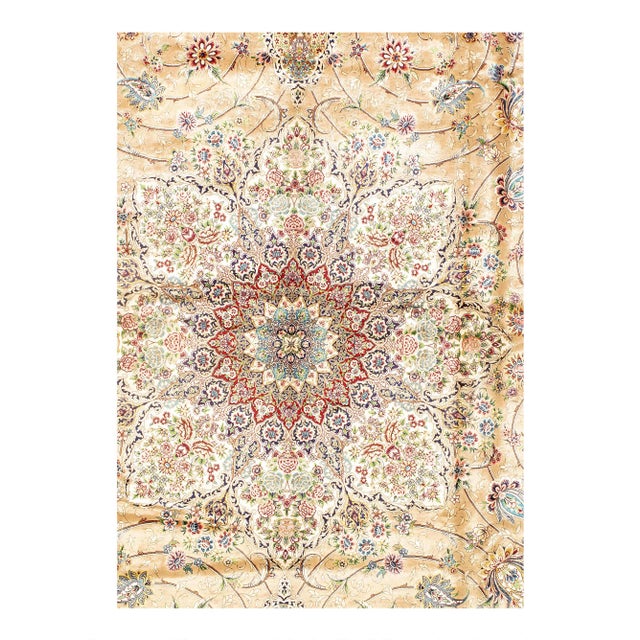 Viscose on a cotton foundation with a medallion This rug has a dense, soft pile, and excellent quality, to ensure that you...