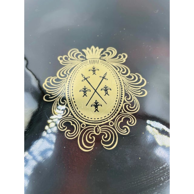 Mid 20th Century Mid 20th Century Signed Royal Brown and Gold Platter For Sale - Image 5 of 12