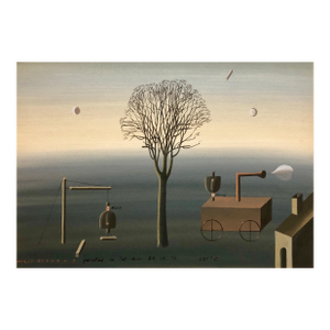 Maris BishofsLatvian Israeli Surreal Gouache Illustration Art Painting Tel Aviv, 1979