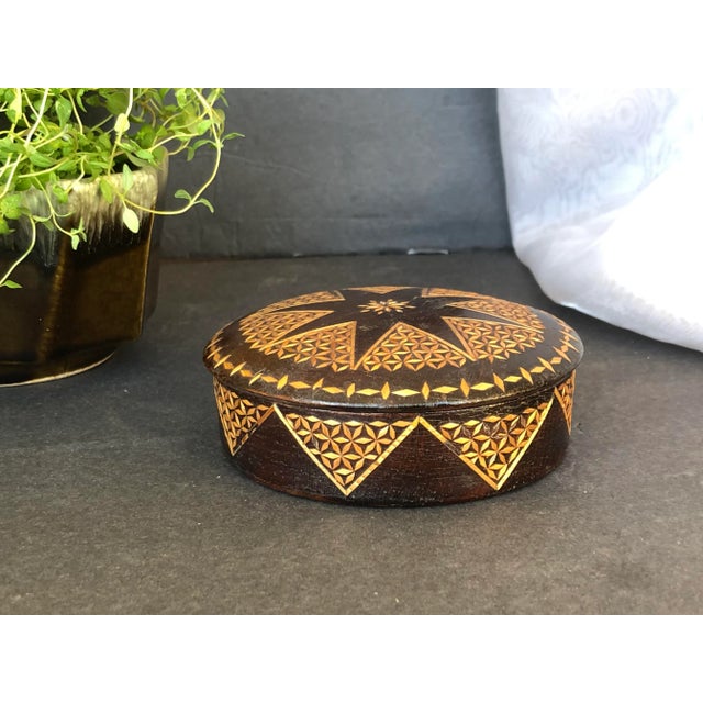 Traditional Decorative Wood Box With Lid For Sale - Image 3 of 13