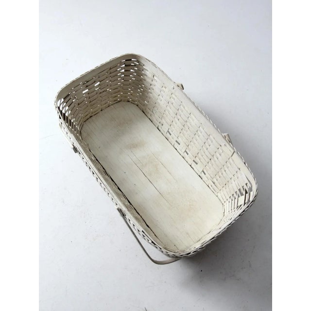 Antique White Wicker Basket For Sale - Image 4 of 13