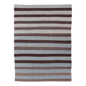 Modern Hand Woven Kilim Rug by Keivan Woven Arts, Striped Design, 8'6 X 12'6