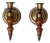 Vintage Colonial Revival Wood Candle Wall Sconces Pair For Sale