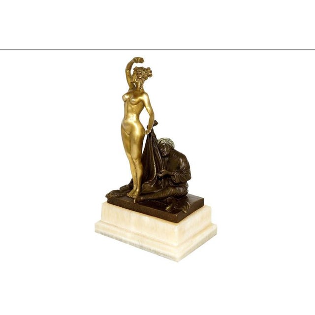 Art Nouveau Allegorical Female Nude, Early 20th Century, Gilt Bronze Sculpture For Sale - Image 4 of 10