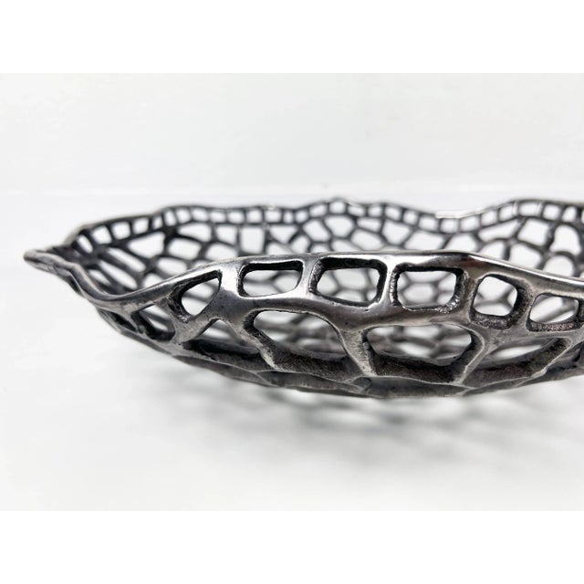 Metal l'Objet Large Cast Metal Sculptural Centerpiece Bowl For Sale - Image 7 of 13
