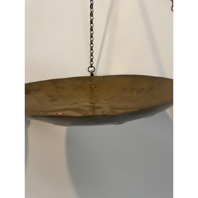 Industrial 1918 Ottoman Empire Brass 16" Balance Scale — Crowned Anchor Maritime Guild Mark For Sale - Image 3 of 18