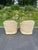 Pair of Tufted Button Back Swivel Chairs in a Cream Color With Brown Piping For Sale - Image 10 of 18
