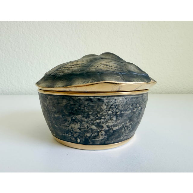Lidded Porcelain Tortoise Shell Catchall by l'Objet For Sale In Sacramento - Image 6 of 15