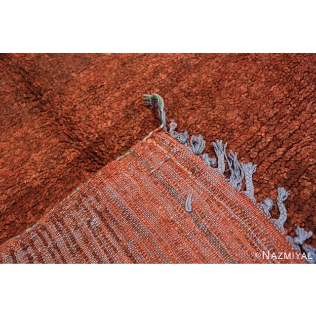 Textile Vintage Abstract Design Moroccan Berber Hallway Runner Rug For Sale - Image 7 of 7