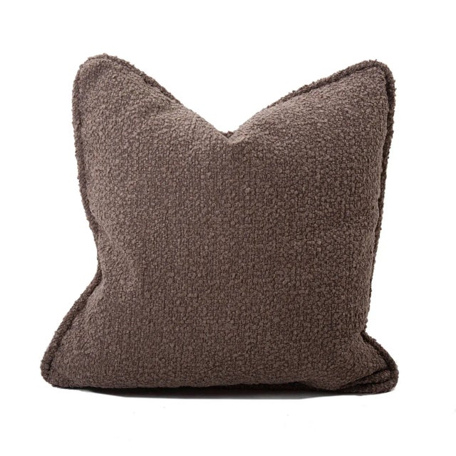 2020s Barbet Chocolate Boucle 20" Down Pillow For Sale - Image 5 of 5