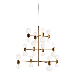 Aballs Chandelier 12 Golden Suspension Lamp by Jaime Hayon for Parachilna For Sale
