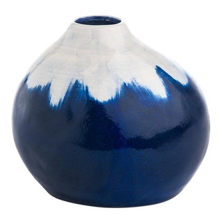 Indigo & White Vase For Sale