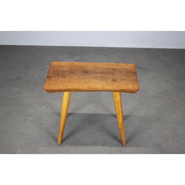 Wood Mid-Century Modern Cherry Stool, Czechoslovakia, 1960s For Sale - Image 7 of 11