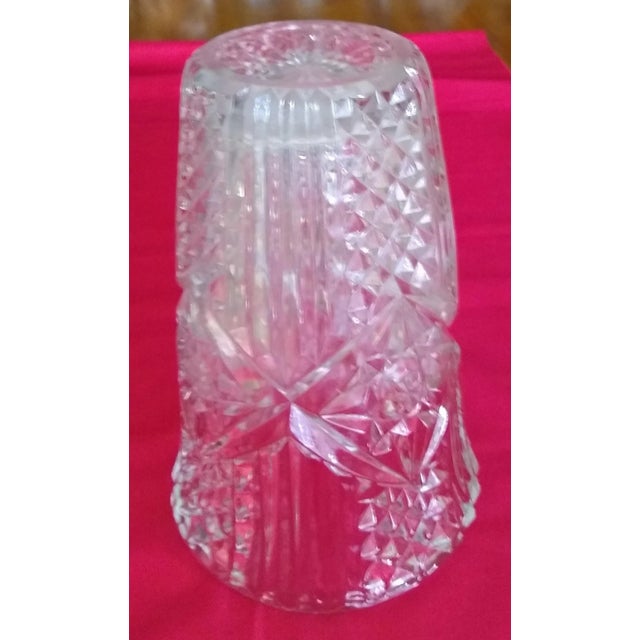 Acquired in the 1980's. Weight 4.1 pounds in part due to lead content. Intricate cut design.