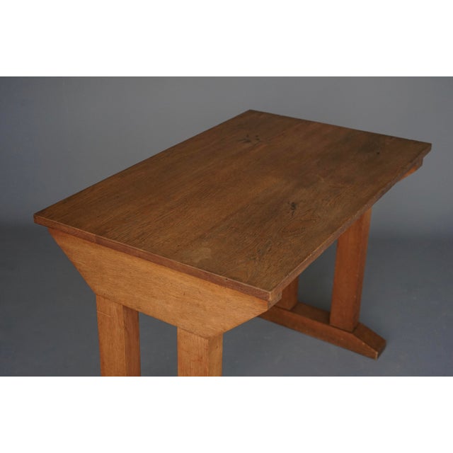 Brown Art Deco Modernist Oak Side Table, 1930s For Sale - Image 8 of 13