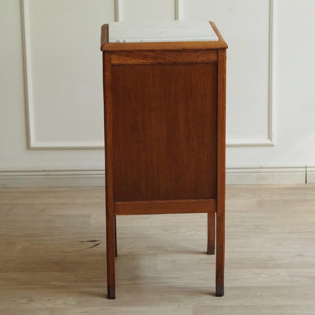 Louis XV Style Bedside Table with Marble Top, 1900 For Sale - Image 9 of 11