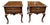 Late 20th Century Pair of Queen Anne Style 1 Drawer Side Tables/ Nightstands For Sale