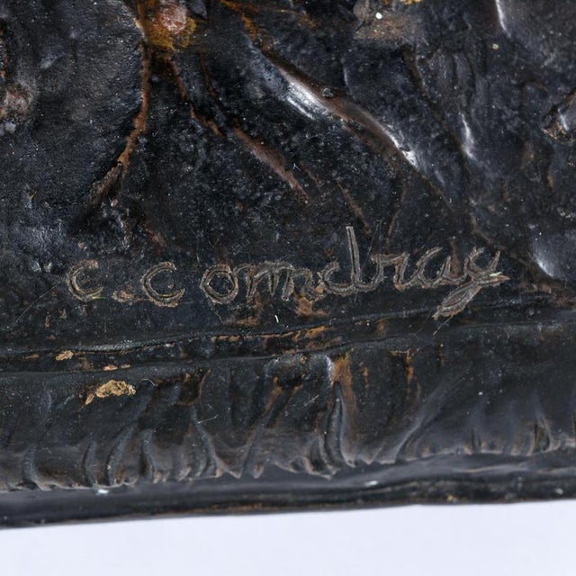 Bronze Figural Sculpture Coffee Table with Glass Top by C. Conndray For Sale - Image 9 of 13