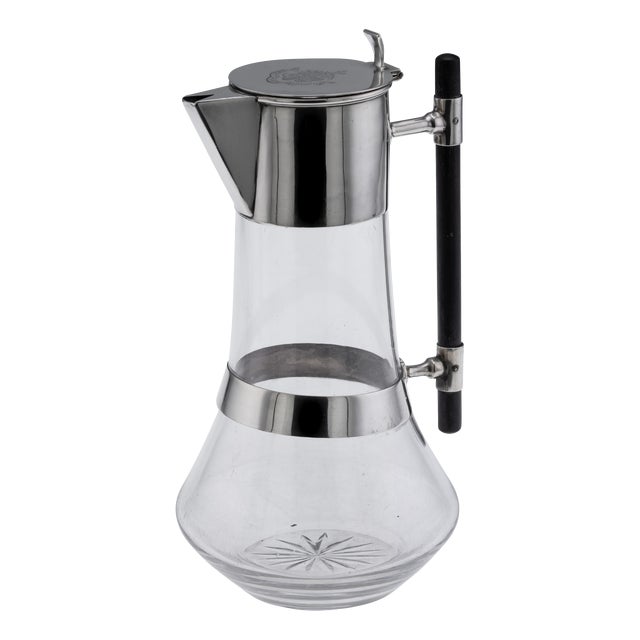 Antique Victorian Silver and Glass Claret Jug, Sheffield, 1889 For Sale