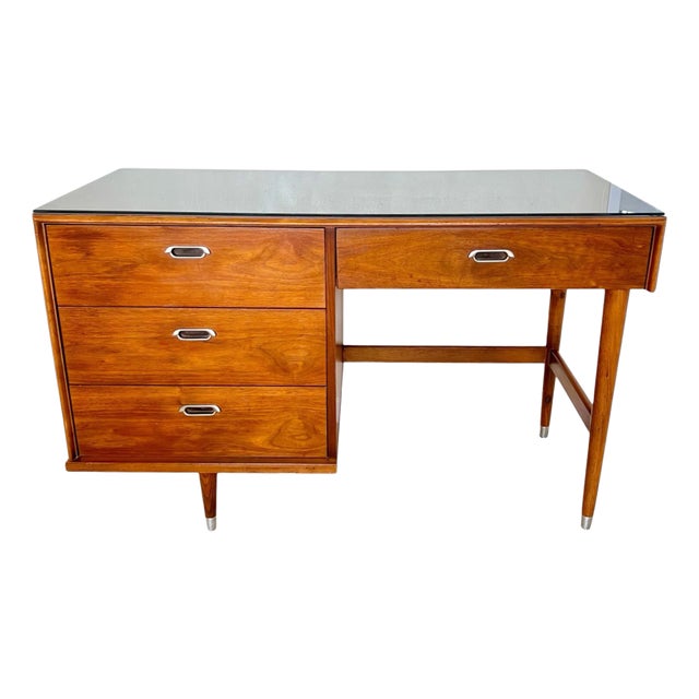 Mid-Century Modern Walnut Desk by Bp John, 1969 For Sale