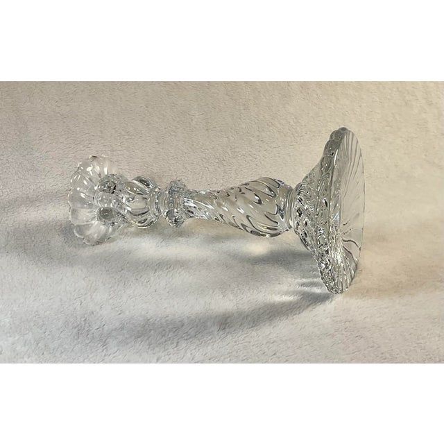 Baccarat Vintage 1960s Baccarat French Heavy Crystal Bambous Swirl Candlestick - Authentic Signed Twice For Sale - Image 4 of 12