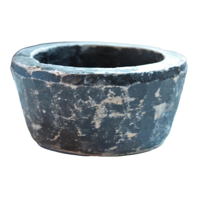 Carved Soap Dish Distressed Black/Soap Stone For Sale