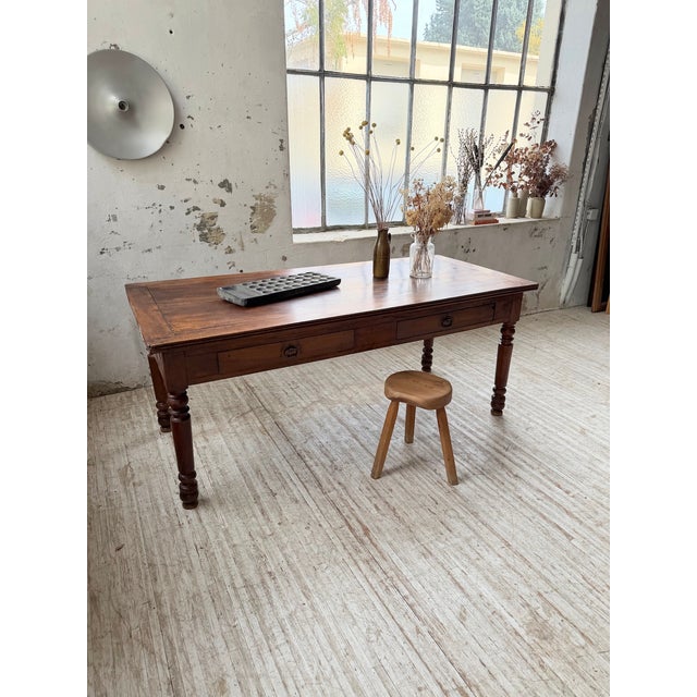 Antique Farmhouse Table in Walnut, 1900s For Sale - Image 4 of 18