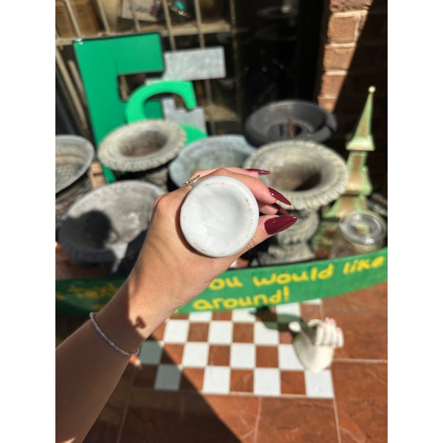 White Pair of 1970s White Ceramic Hand Vases For Sale - Image 8 of 9