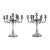 1930s Silver Finish Ancient Fascist Italian Symbol Candelabras- a Pair For Sale