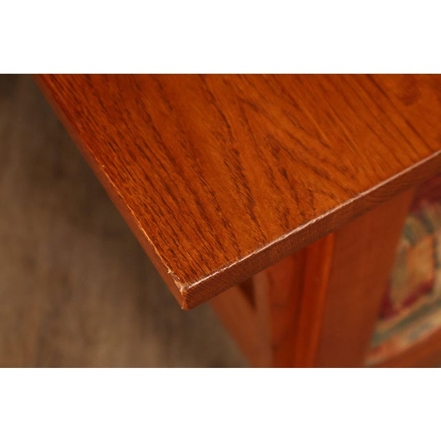 Bassett Furniture Mission Style Oak Spindle Settee For Sale - Image 10 of 18