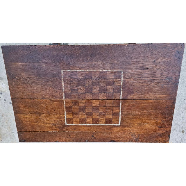 19th Century Antique Rustic Handcrafted Chess Table For Sale - Image 5 of 9
