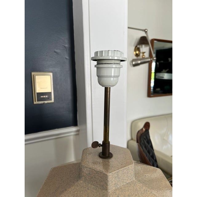 Postmodern French Deco Ceramic Lamp For Sale - Image 4 of 10