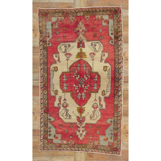 Vintage Turkish Oushak Rug - 04'05 X 07'08 For Sale - Image 9 of 10