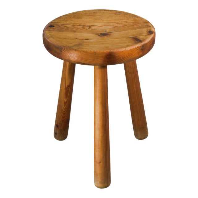 Mid-Century Pine Stool, 1960s For Sale
