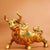 Late 20th Century Gilt Bronze Cloisonné Enamel Ox Figure With Coin Motif For Sale - Image 4 of 9